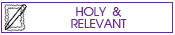 Can we be holy AND relevant?