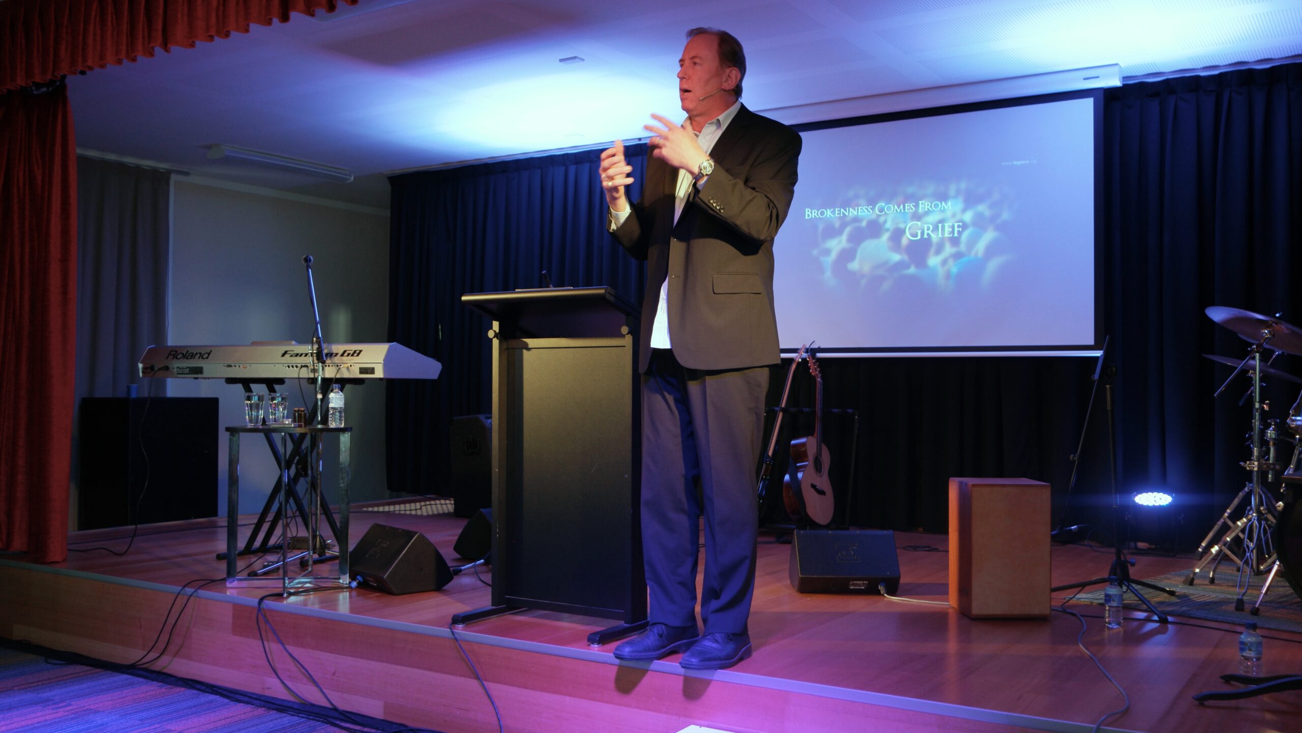 Andrew Corbett ministering at The Rock Christian Church in Brisbane, July 2016